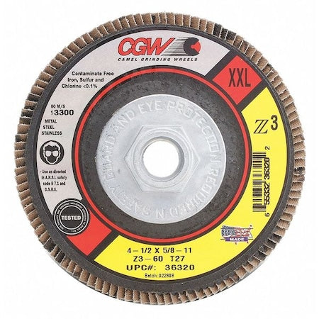 Flap Disc, 4.5x7/8, T27, Z3, XXL, 80G