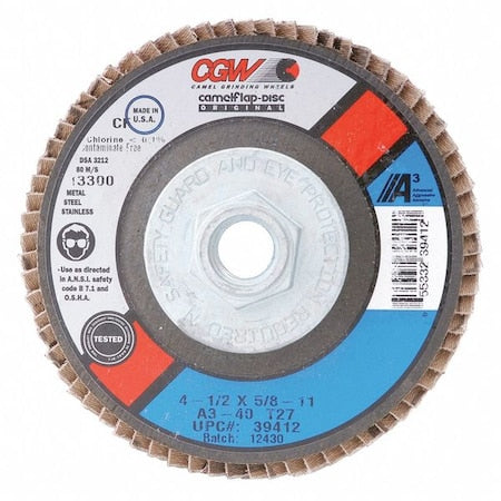 Flap Disc, 4.5x7/8, T29, A3, Reg, 80G