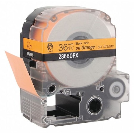 1-1/2 in Black on Orange Label Cartridge