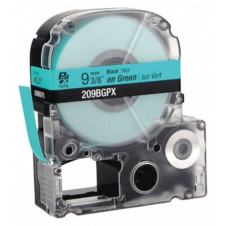 3/8 in Black on Green Label Cartridge