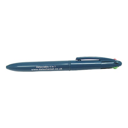Metal DetectablePen, 4 Colors In One, Bl/Bk/Rd/Gr, PK10