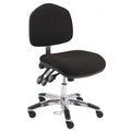 Fabric Task Chair, 18"" to 23"", No Arms, Black
