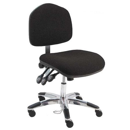 Fabric Task Chair, 18"" to 23"", No Arms, Black