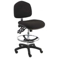 Fabric Task Chair, 21" to 31", No Arms, Black