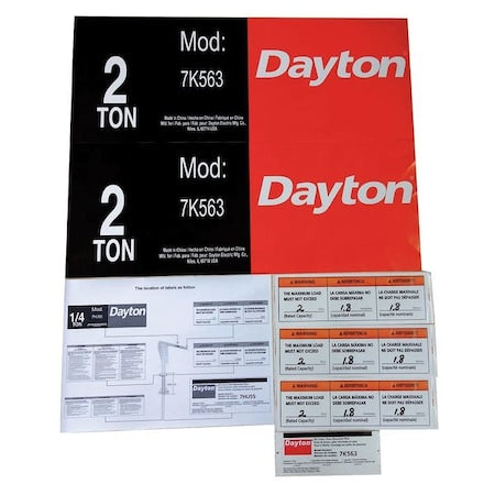 Jib Crane Label Kit,For Use With 7K563