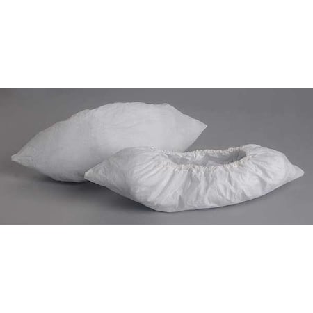 Disposable Shoe Covers, Polyethylene, White, Slip Resistant Sole: No , XL