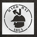 Stencil, Symbol, Hard Hat Area, 42 in Character Height, Polyethylene, Clear, 1 Pieces