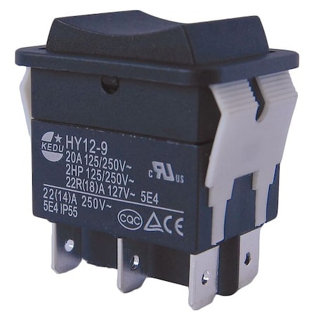 Rocker Switch, DPDT, 6 Connections