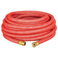 5/8 in ID x 25 ft L Garden Hose, TPE Tube, Red, Brass x Brass Fitting
