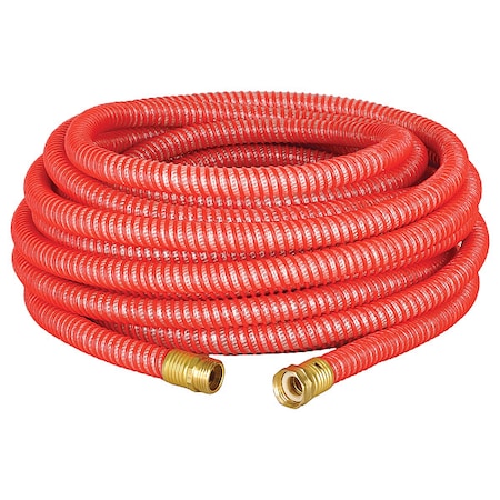 5/8 in ID x 25 ft L Garden Hose, TPE Tube, Red, Brass x Brass Fitting