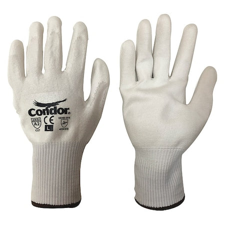 Cut-Resistant Coated Gloves, Cut Level A2 , Dipped , Polyurethane , Smooth , XL 1 PR