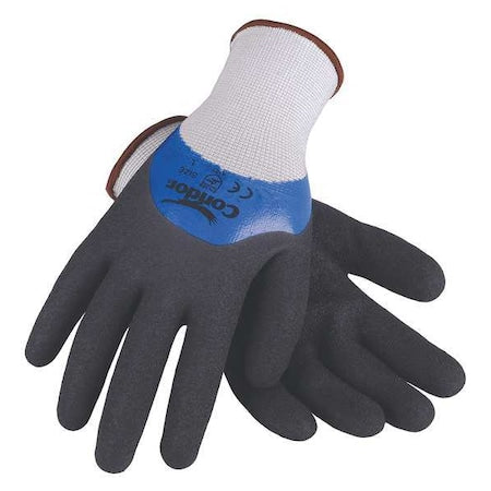 Coated Gloves, Nitrile, Textured, 4-Mar, 3 Abrasion Level, White, XL (10) 1 PR