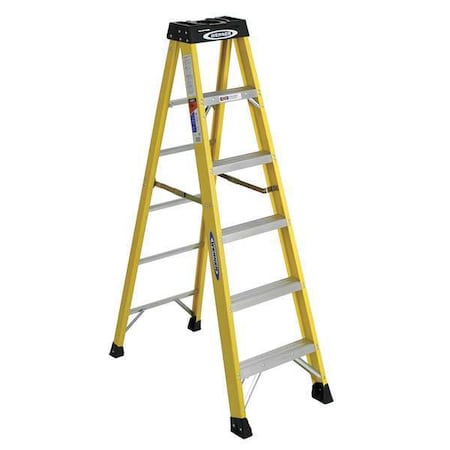 6 ft Fiberglass Stepladder, 300 lb Capacity