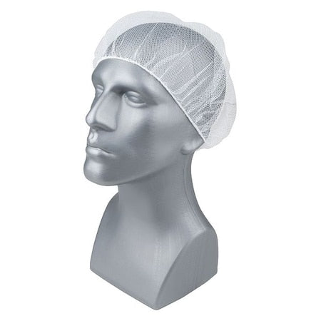 Hairnet, Polyester, 21 in Dia., White, M, 100 PK