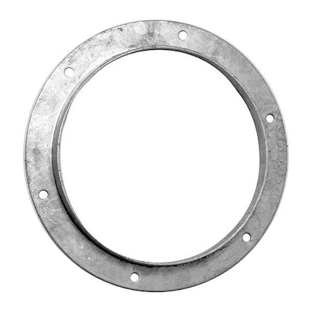 Round Angle Flange Adapter, 8 in Duct Dia, Galvanized Steel, 22 ga GA, 1-1/8" L, 1-1/4" H