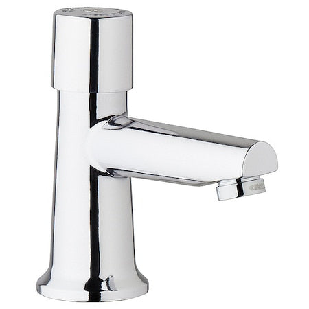 Metering Single Hole Mount, 1 Hole Straight Spout Bathroom Faucet, Chrome plated