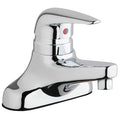 Manual Low Arc Bathroom Faucet, 4" Mount, Polished Chrome 2 Hole