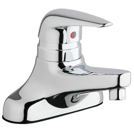Manual Low Arc Bathroom Faucet, 4" Mount, Polished Chrome 2 Hole