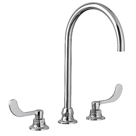 Manual Gooseneck Kitchen/Bathroom Faucet, 8" Mount, Chrome 3 Hole