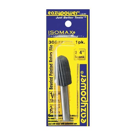 Beveled Pointed Rotary File, 1/2in., 1pcs.