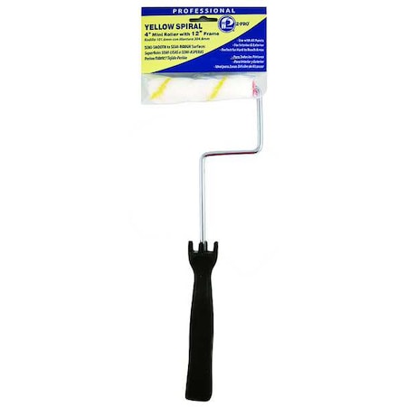 Mini Paint Roller Frame, Cageless, Plastic Handle, 4" Rollers