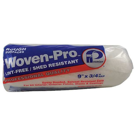 9" Paint Roller Cover, 3/4" Nap, Woven Fabric