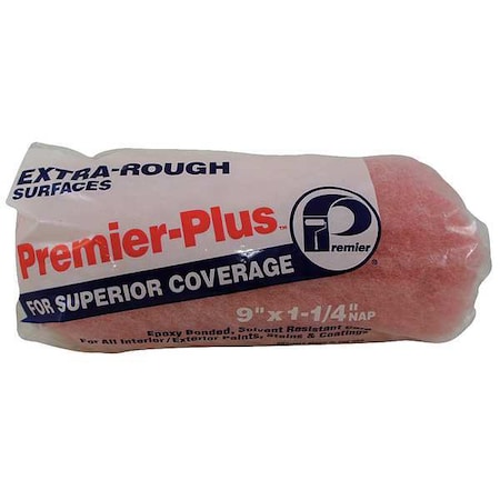 9" Paint Roller Cover, 1-1/4" Nap, Polyester/Knit
