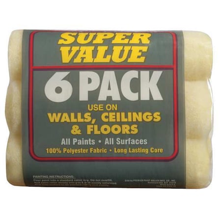 9" Paint Roller Cover, 1/2" Nap, Polyester