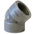 45 Degree Elbow 45 Degree Elbow, 3/4"" Pipe, Socket Weld, Black Forged Steel, Class 3000