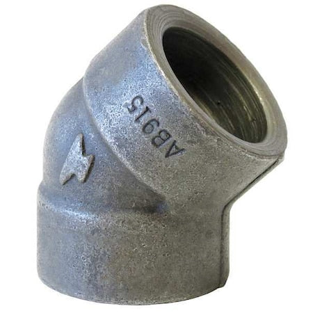 45 Degree Elbow 45 Degree Elbow, 3/4"" Pipe, Socket Weld, Black Forged Steel, Class 3000