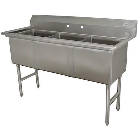 Scullery Sink 15 in x 15 in, 3, 2, Splash Mount, 16 ga. 304 Stainless Steel