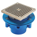 Square Floor Drain, Nickel Bronze, 4-1/64"", Solvent-Weld