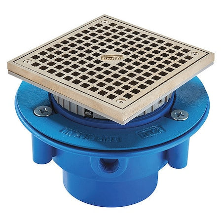 Square Floor Drain, Nickel Bronze, 4-1/64"", Solvent-Weld