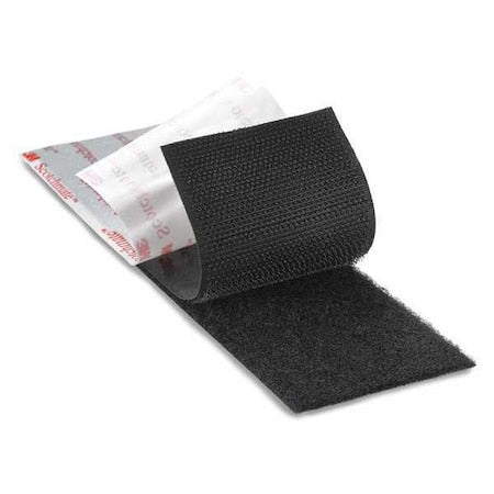 Reclosable Fastener, Acrylic Adhesive, 150 ft, 1 in W, Black
