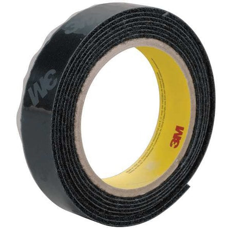 Reclosable Fastener, Acrylic Adhesive, 150 ft, 5/8 in W, Black, 4 PK