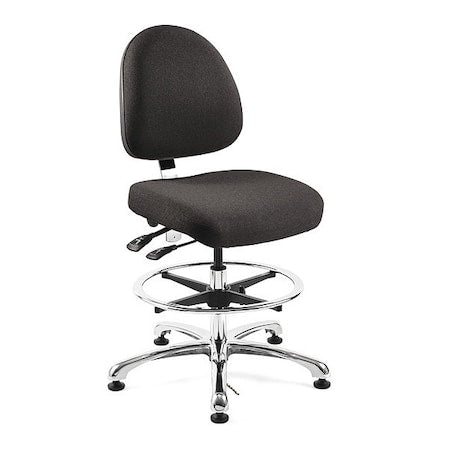 Fabric Task Chair, 21-1/2" to 31-1/2", Black