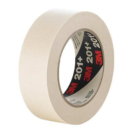 Masking Tape, 36 mm W x 55 m L, 4.4 mil Thick, Tan, Rubber Adhesive, 24 PK