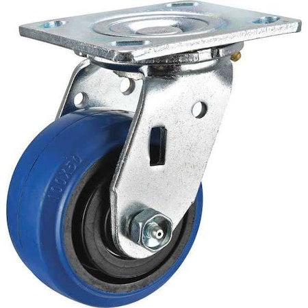 Swivel Plate Caster, Rubber, 4 in., 400 lb.