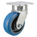 Swivel Plate Caster, Rubber, 6 in., 600 lb.