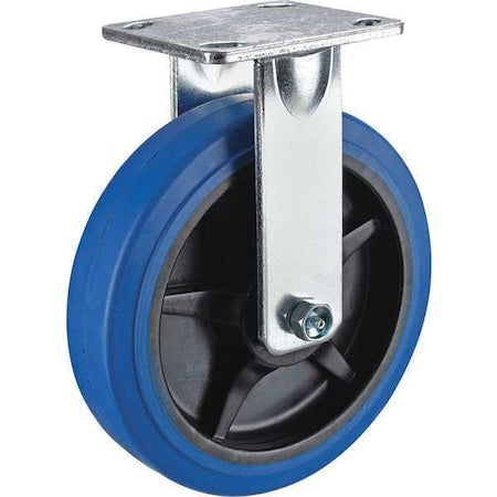 Rigid Plate Caster, Rubber, 6 in., 600 lb.