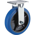 Rigid Plate Caster, Rubber, 4 in., 400 lb.