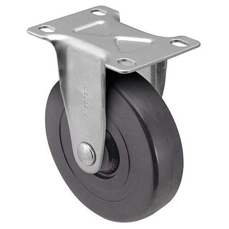 4"" X 15/16"" Non-Marking Rubber Soft Rigid Caster, No Brake, Loads Up To 125 lb