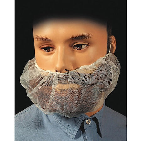 Beard Cover, Nylon, 17.5 in Dia., White, Universal, 1000 PK