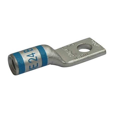One-Hole Compression Lug, 8 AWG Max, 3/8 in Stud, Short Barrel, Aluminum, Blue