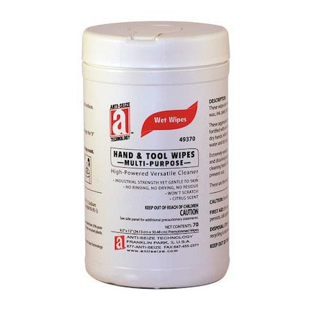 Hand Cleaning Wipes, 12"L x 9-1/2"W, 70 Wipes