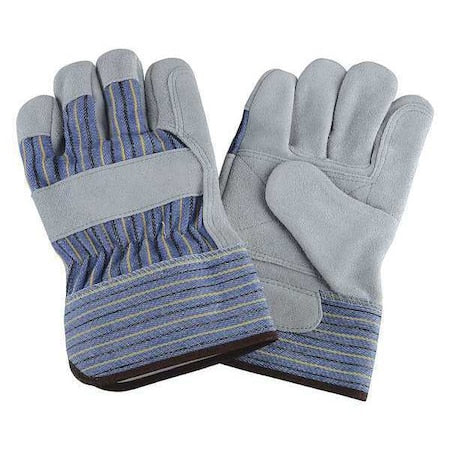 Leather Palm Work Gloves, Cowhide, Premium Grade, Wing Thumb, Safety Cuff, Size 10 (XL), 1 Pair