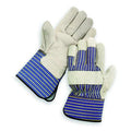 Leather Gloves, Cowhide, Gauntlet Cuff, Wing Thumb, Full Finger, Gray, S, 1 PR