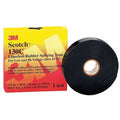 Rubber Electrical Tape, 130C, Scotch, 1 in W x 30 ft L, 30 mil thick, Black