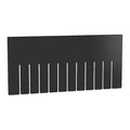 Bin Divider, Plastic, Black, 15-5/16 in L x 7-3/16 in H, 6 PK