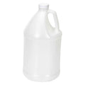 Jug, 3.79 L Capacity - mL, 1 gal Capacity - oz, Screw On Closure, HDPE, Blow Molded Handle, White